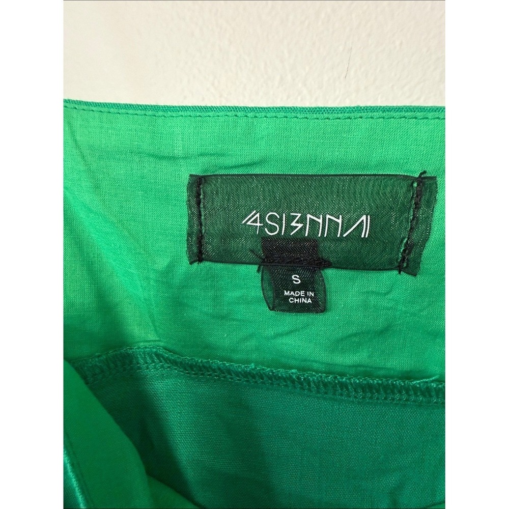 4SI3NNA Emerald Green Spaghetti-Strap Wrap Mini Dress - Picture 2 of 10